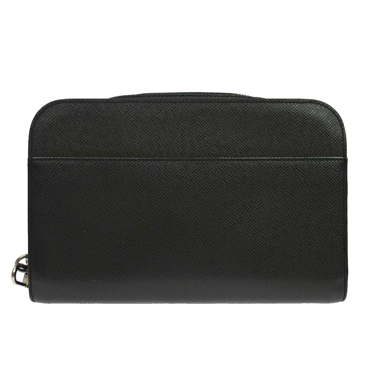 Louis Vuitton Pochette Baikal Clutch Taiga Leather Black Leather Clutche & Pouche Bag (Pre-Loved)