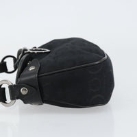 Salvatore Ferragamo Gancini Shoulder Bag Canvas Black Canvas Shoulder Bag Bag (Authentic Pre-Loved)