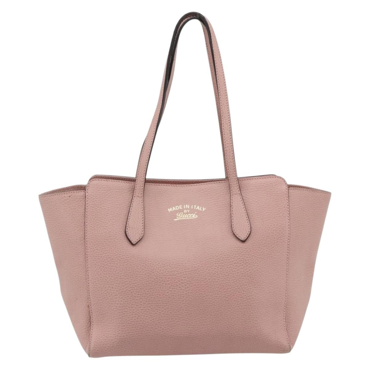 Gucci Swing Tote Leather Pink Leather Tote Bag Bag (Authentic Pre-Loved)