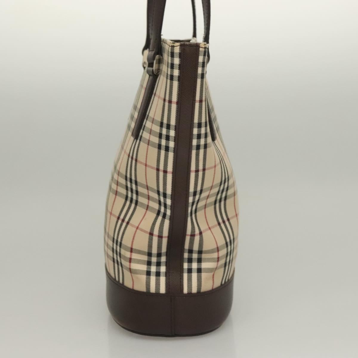 Burberry Nova Check Tote Canvas Check Pattern Beige Canvas Tote Bag Bag (Authentic Pre-Loved)