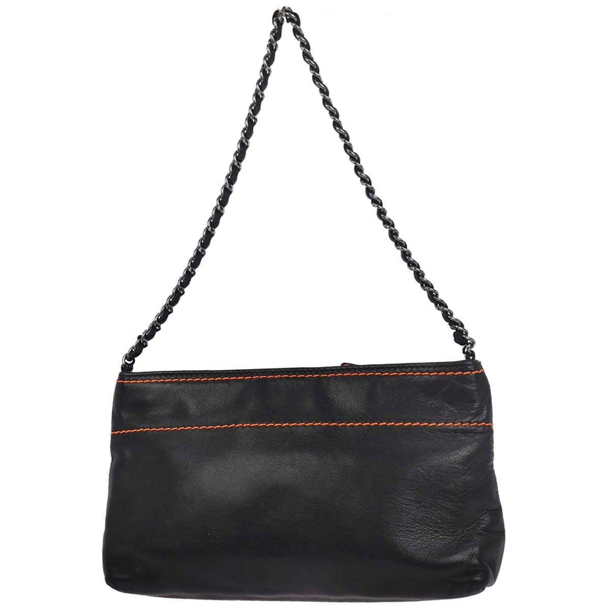 Chanel Lax Pochette Leather Black Leather Clutche & Pouche Bag (Pre-Loved)