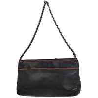 Chanel Lax Pochette Leather Black Leather Clutche & Pouche Bag (Pre-Loved)