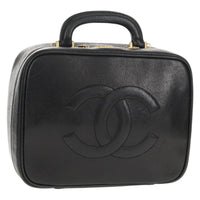 Chanel Chanel Vintage Timeless Zip Around Vanity Case Caviar Black Leather Clutche & Pouche Bag (Pre-Loved)