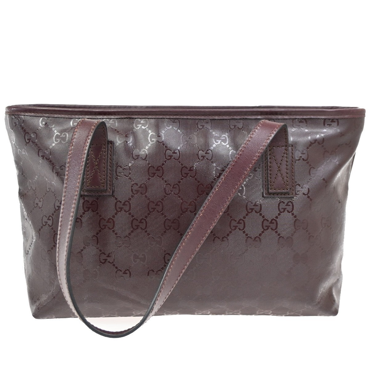 Gucci Plus Tote Gg Imprime Burgundy Pvc Shoulder Bag Bag (Pre-Loved)