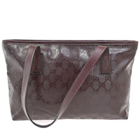 Gucci Plus Tote Gg Imprime Burgundy Pvc Shoulder Bag Bag (Pre-Loved)