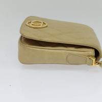 Chanel Vintage Cc Chain Flap Bag Quilted Lambskin Beige Leather Shoulder Bag Bag (Authentic Pre-Loved)