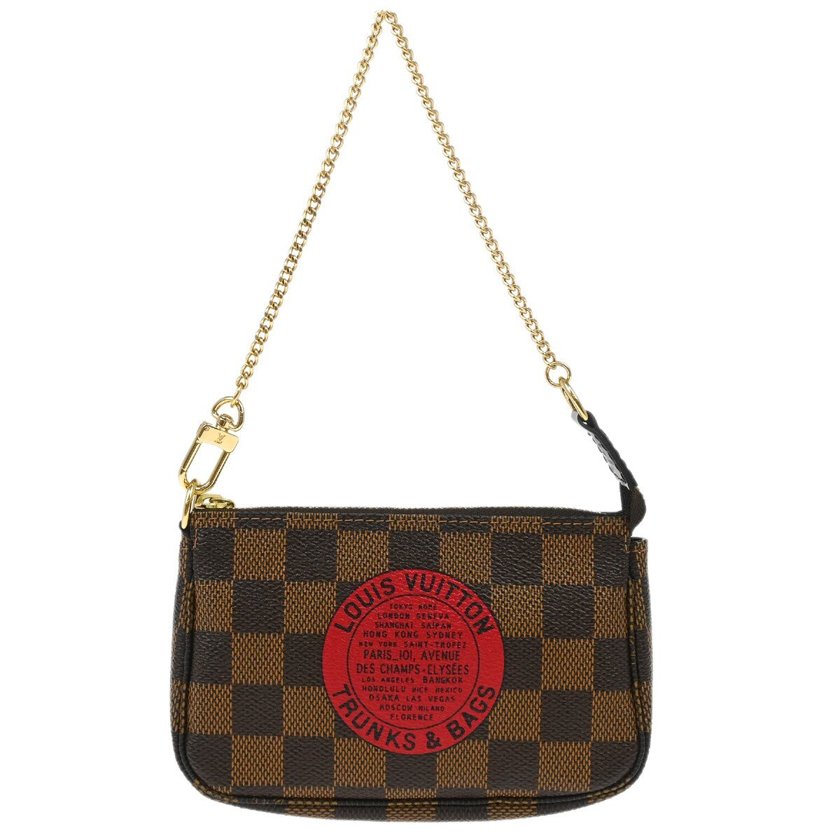Louis Vuitton Pochette Accessoires Limited Edition Damier Brown Canvas Clutche & Pouche Bag (Authentic Pre-Loved)