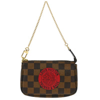 Louis Vuitton Pochette Accessoires Limited Edition Damier Brown Canvas Clutche & Pouche Bag (Authentic Pre-Loved)