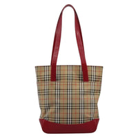 Burberry Nova Check Tote Canvas Check Pattern Beige Canvas Tote Bag Bag (Authentic Pre-Loved)