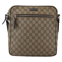 Gucci Front Zip Messenger Gg Coated Canvas Brown Canvas Shoulder Bag Bag (Authentic Pre-Loved)