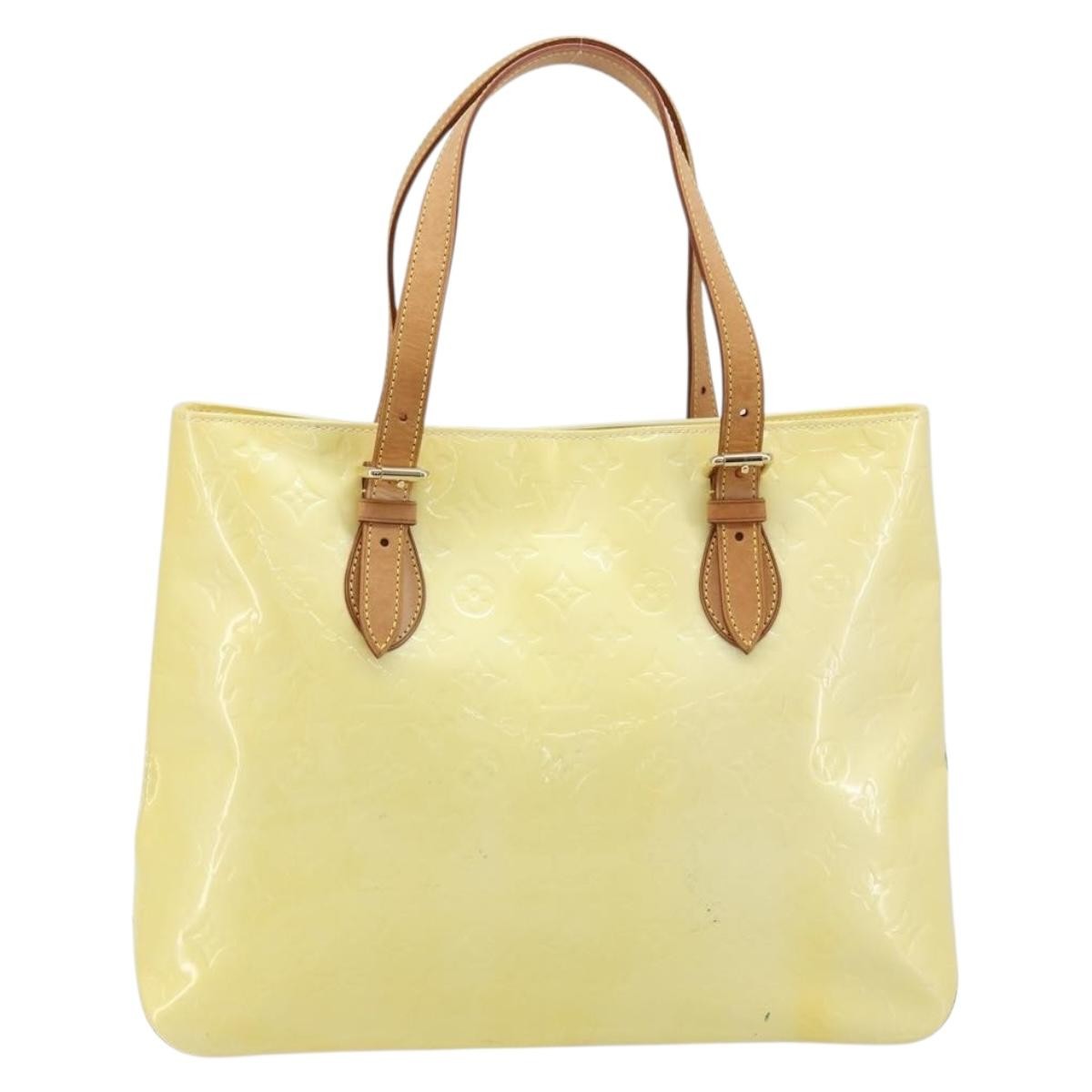 Louis Vuitton Brentwood Handbag Monogram Vernis Yellow Patent_Leather Tote Bag Bag (Pre-Loved)
