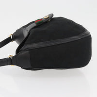 Gucci Sherry Line Shoulder Bag Canvas Black Canvas Shoulder Bag Bag (Authentic Pre-Loved)