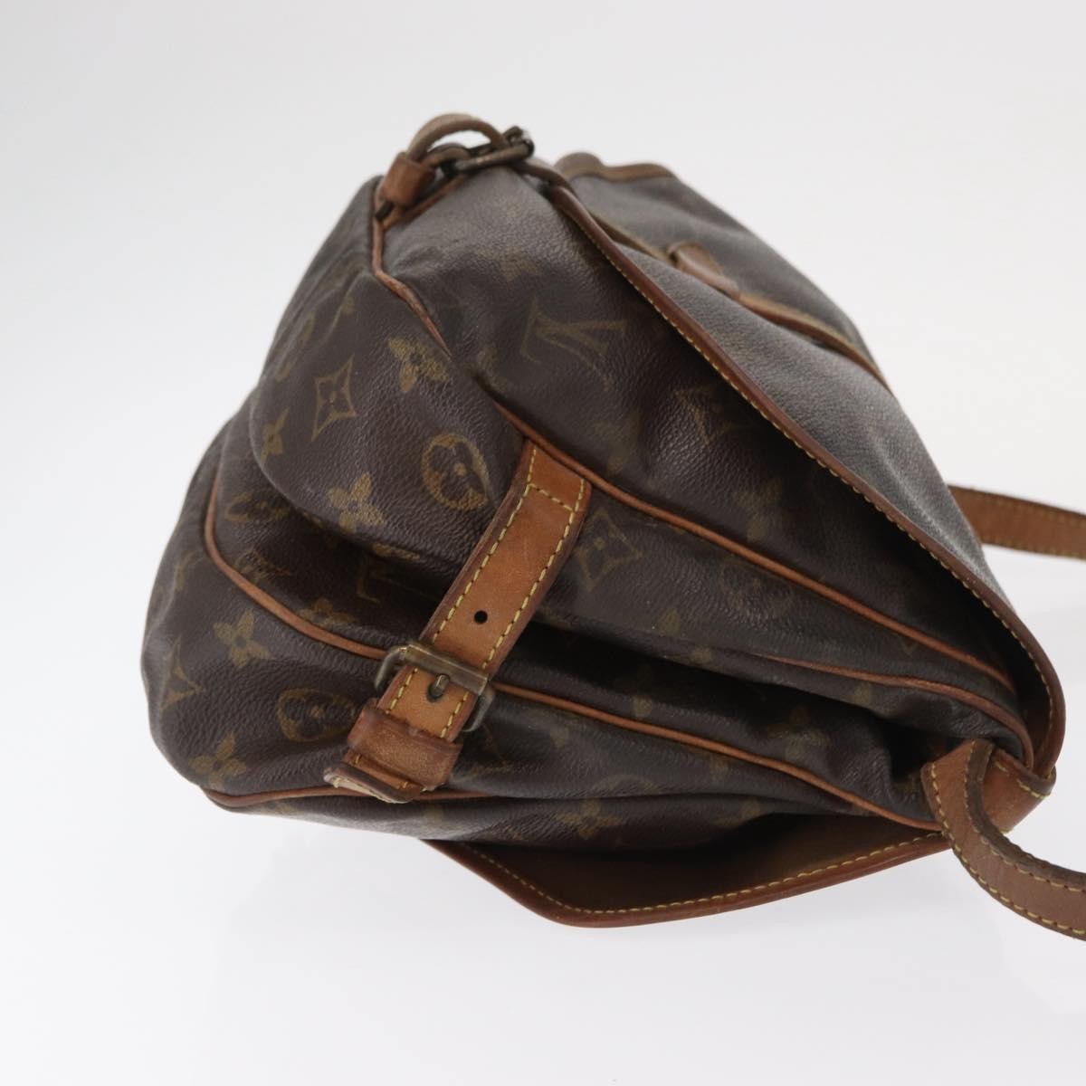 Louis Vuitton Saumur Handbag Monogram Canvas Brown Canvas Shoulder Bag Bag (Authentic Pre-Loved)