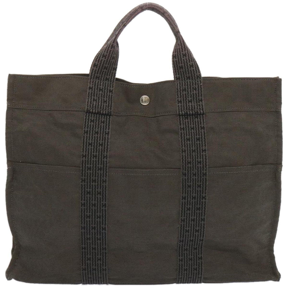 Hermes Fourre-Tout Herline Canvas Gray Canvas Tote Bag Bag (Authentic Pre-Loved)