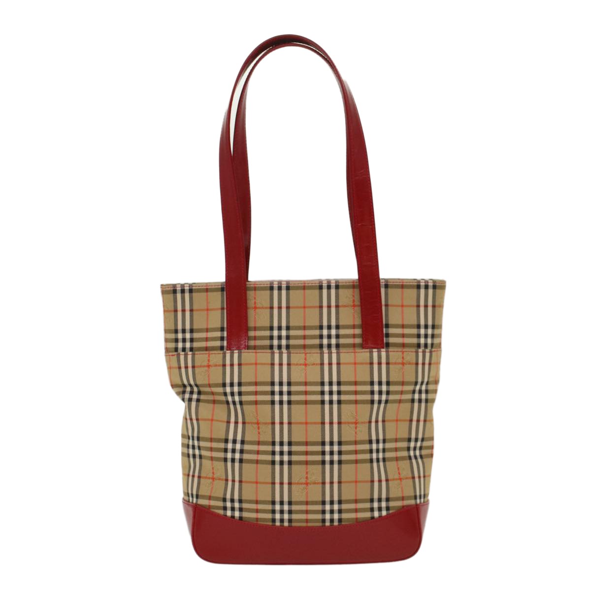 Burberry Nova Check Tote Nylon And Leather Beige Nylon Tote Bag Bag (Pre-Loved)