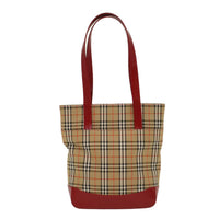 Burberry Nova Check Tote Nylon And Leather Beige Nylon Tote Bag Bag (Pre-Loved)