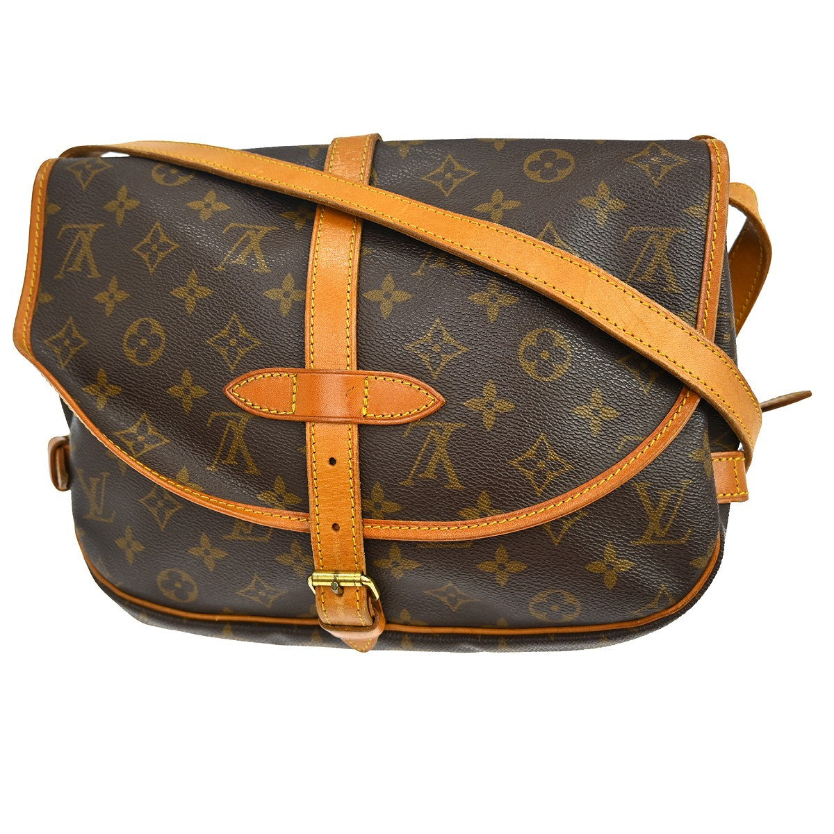 Louis Vuitton Louis Vuitton Saumur Handbag Monogram Canvas Brown Canvas Shoulder Bag Bag (Pre-Loved)