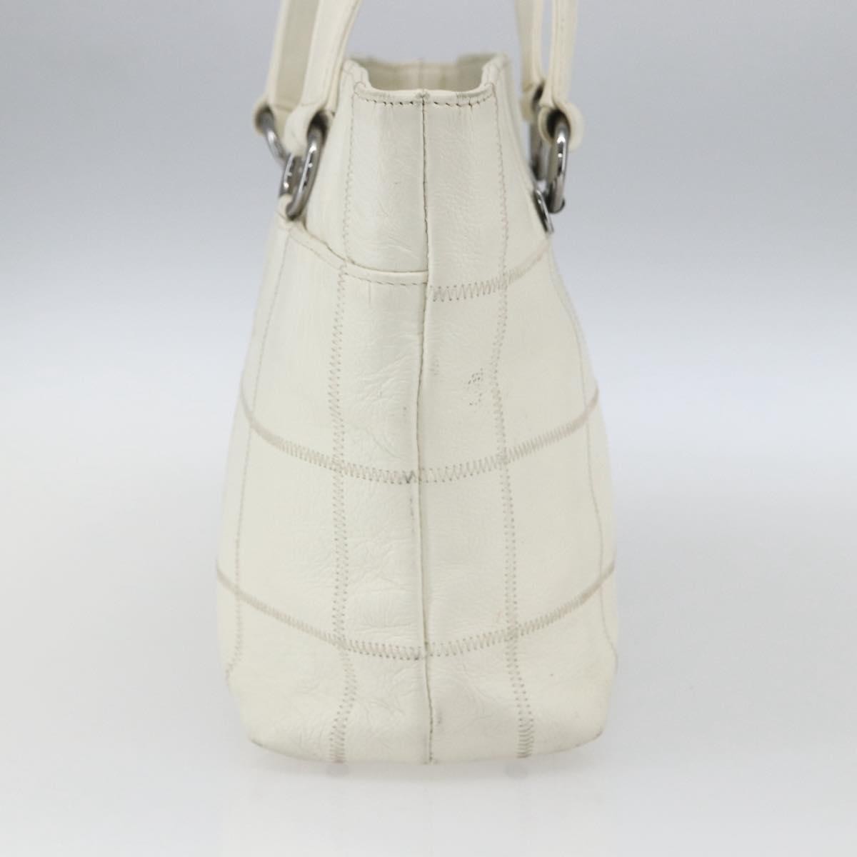 Chanel Square Stitch Tote Quilted Leather White Leather Tote Bag Bag (Authentic Pre-Loved)