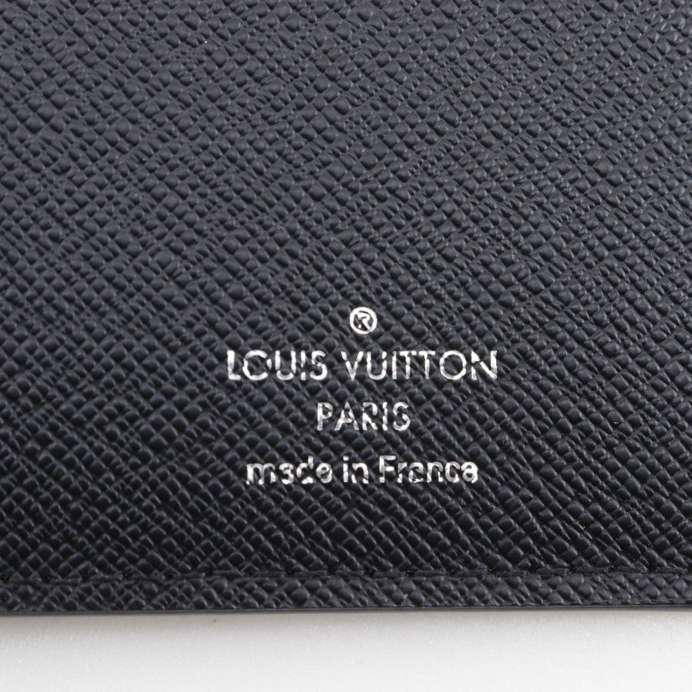Louis Vuitton Brazza Long Bifold Wallet Taiga Leather Black Leather Wallets Accessory (Authentic Pre-Loved)