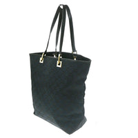 Gucci Vintage Bucket Shopping Tote Gg Canvas Black Canvas Tote Bag Bag (Authentic Pre-Loved)