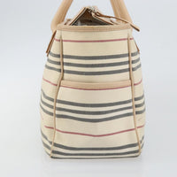 Burberry Nova Check Tote Canvas And Leather Beige Canvas Tote Bag Bag (Pre-Loved)