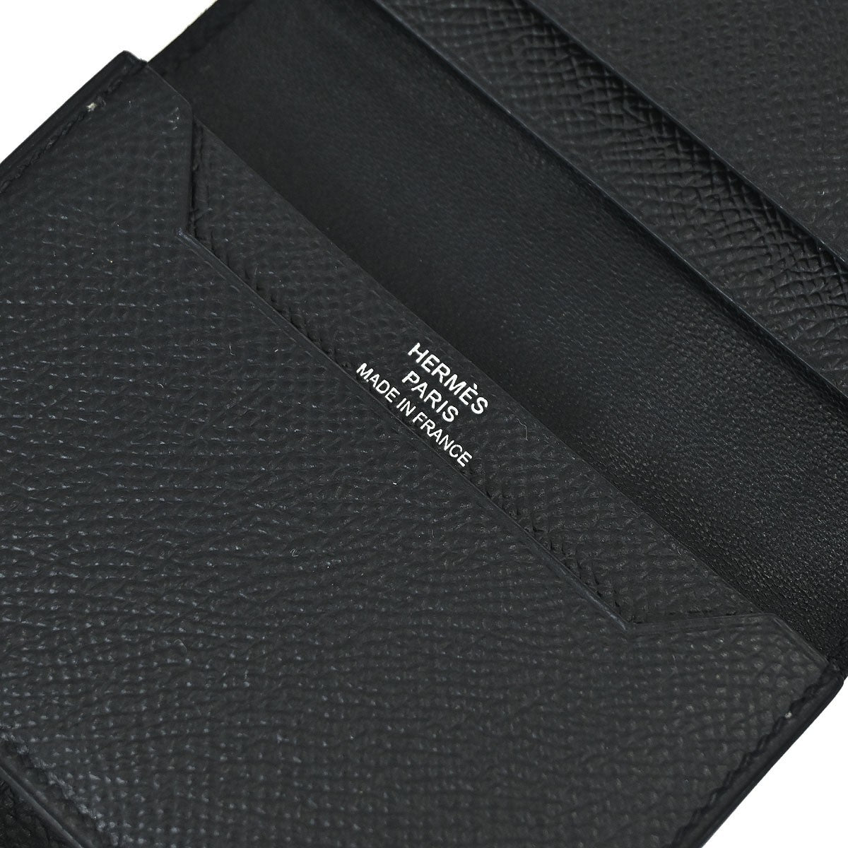 Hermes Bearn Wallet Epsom Black Leather Wallets Accessory (Pre-Loved)