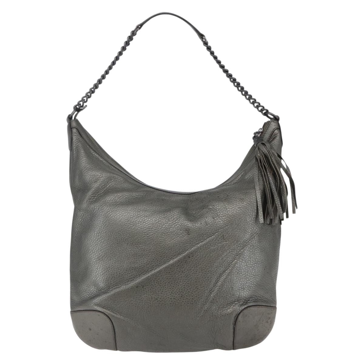 Gucci Soho Chain Hobo Leather Silver Leather Shoulder Bag Bag (Authentic Pre-Loved)