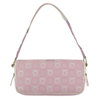 Salvatore Ferragamo Gancini Shoulder Bag Canvas Pink Canvas Shoulder Bag Bag (Authentic Pre-Loved)
