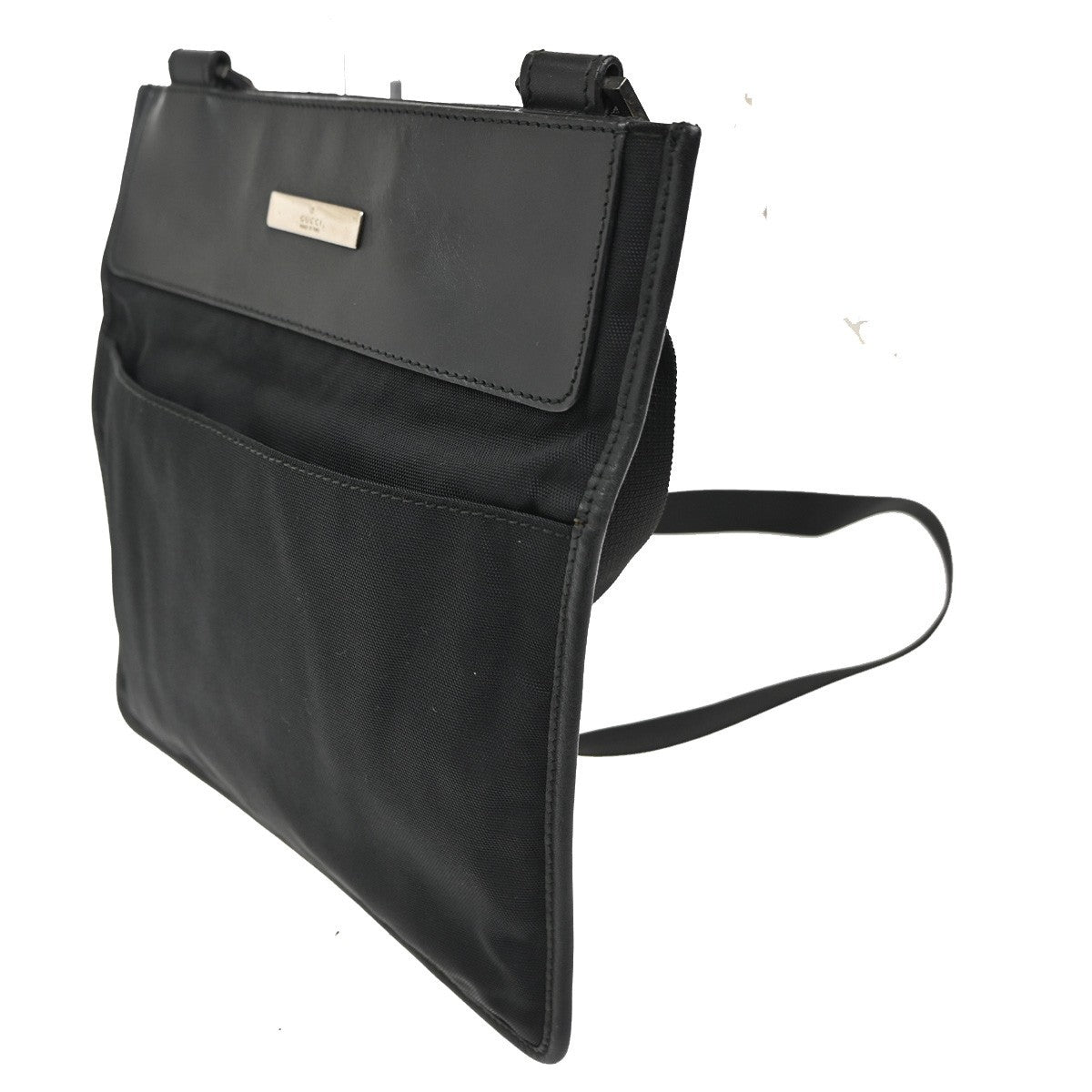 Gucci Vintage Shoulder Bag Nylon Black Nylon Shoulder Bag Bag (Authentic Pre-Loved)
