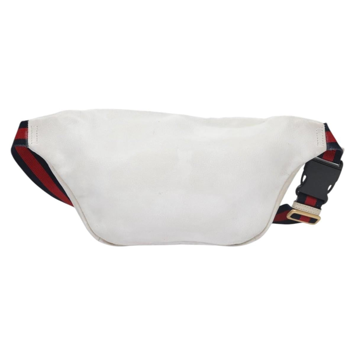 Gucci Logo Belt Bag Printed Leather White Leather Shoulder Bag Bag (Authentic Pre-Loved)