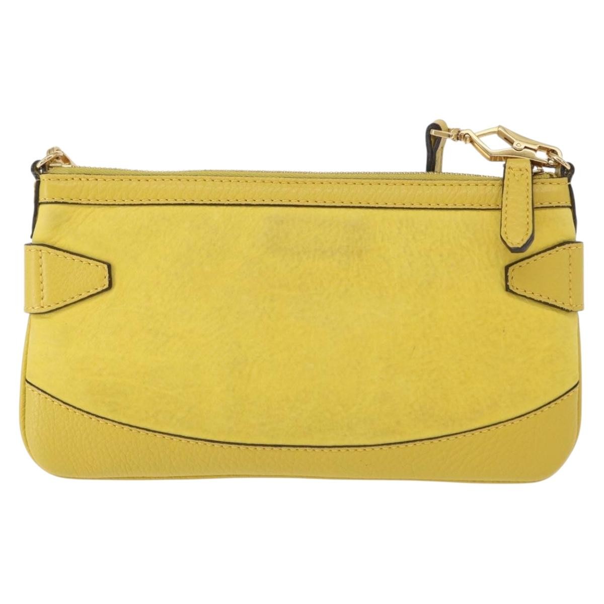 Burberry Vintage Shoulder Bag Leather Yellow Leather Shoulder Bag Bag (Authentic Pre-Loved)