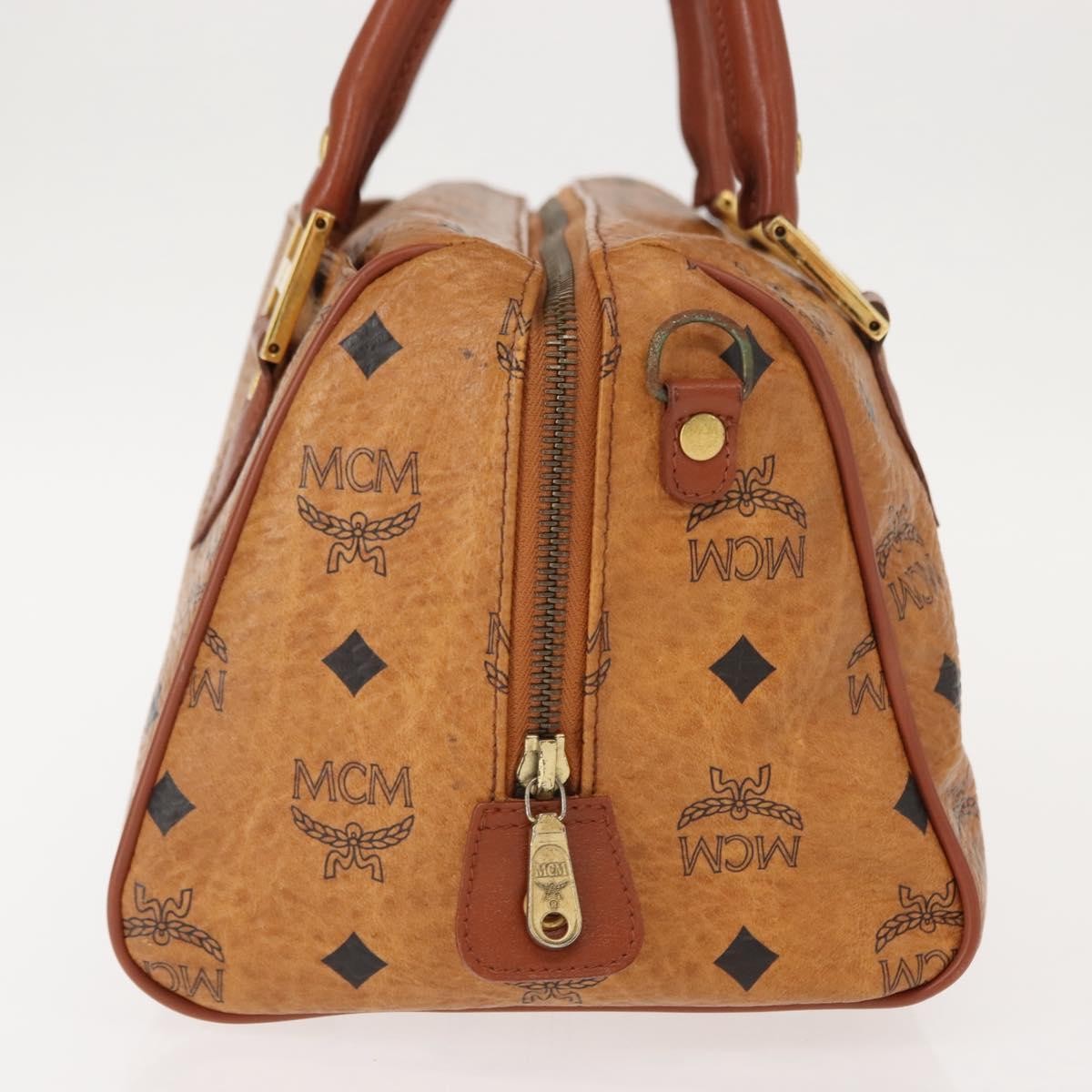 MCM Visetos Logogramme Handbag Canvas And Leather Brown Pvc Handbag (Authentic Pre-Loved)