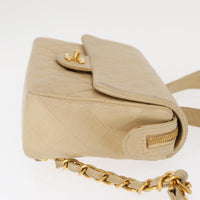 Chanel Vintage Classic Flap Backpack Quilted Lambskin Beige Leather Backpack Bag (Authentic Pre-Loved)