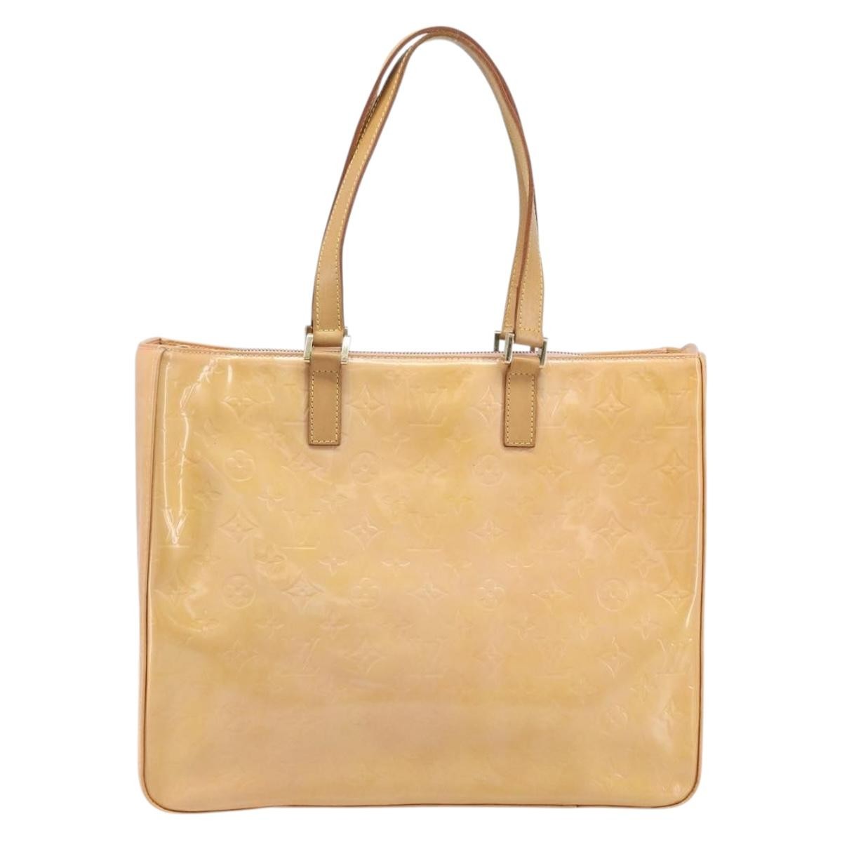 Louis Vuitton Columbus Handbag Monogram Vernis Beige Patent_Leather Tote Bag Bag (Authentic Pre-Loved)