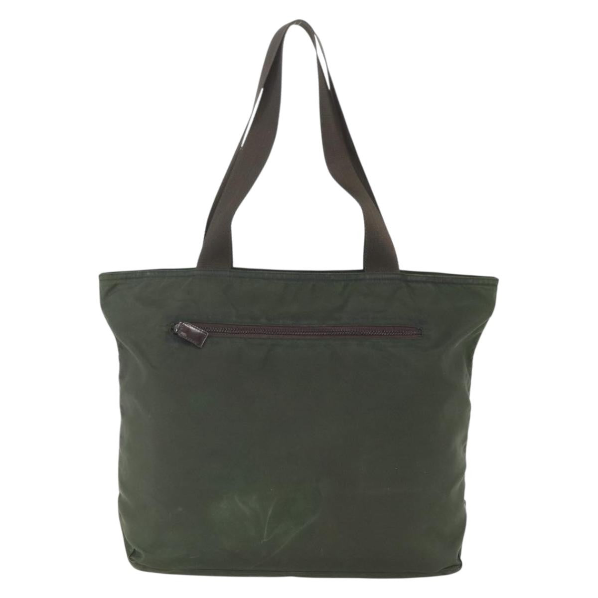 Prada Vintage Zip Tote Tessuto Khaki Nylon Tote Bag Bag (Pre-Loved)