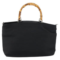 Gucci Vintage Bamboo Handle Bag Nylon Black Nylon Tote Bag Bag (Pre-Loved)