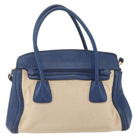 Prada Cuir Frame Convertible Tote Canvas And Saffiano Leather Beige Canvas Tote Bag Bag (Authentic Pre-Loved)