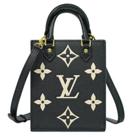 Louis Vuitton Louis Vuitton Petit Sac Plat Bag Bicolor Monogram Empreinte Giant Black Leather Tote Bag Bag (Pre-Loved)