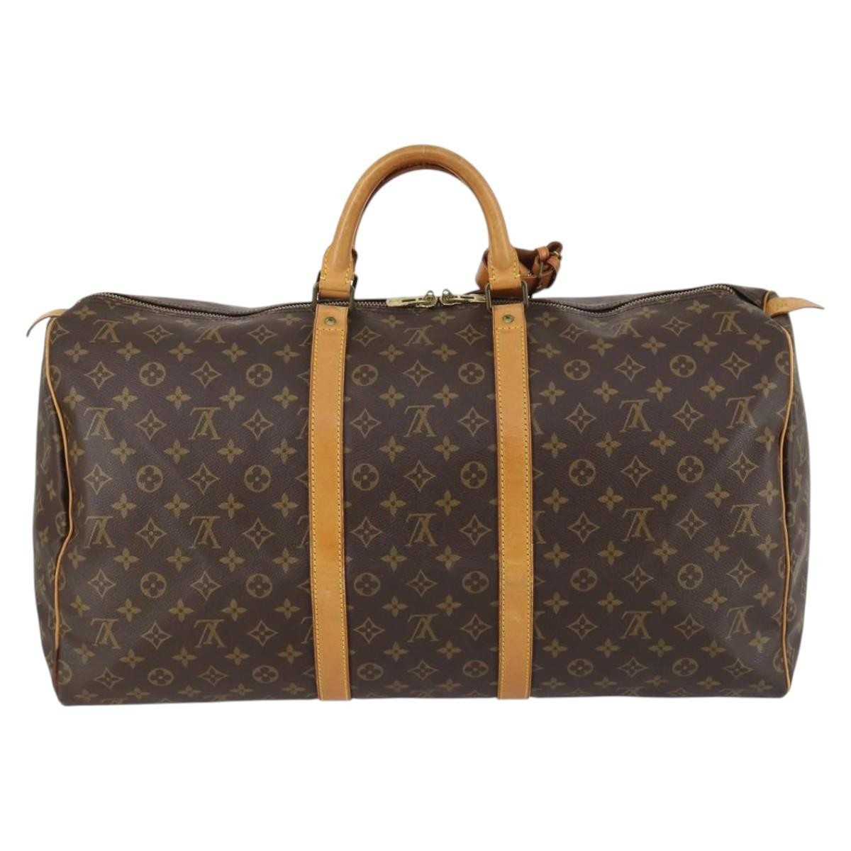 Louis Vuitton Keepall Bag Monogram Canvas Brown Canvas Travel Bag Bag (Authentic Pre-Loved)