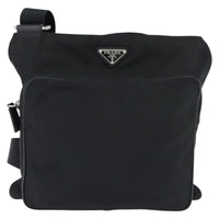 Prada Front Pocket Messenger Bag Tessuto Black Nylon Shoulder Bag Bag (Authentic Pre-Loved)