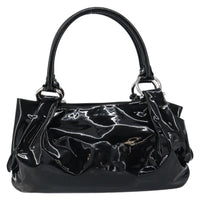 Salvatore Ferragamo Gancini Tote Patent Leather Black Patent_Leather Tote Bag Bag (Authentic Pre-Loved)