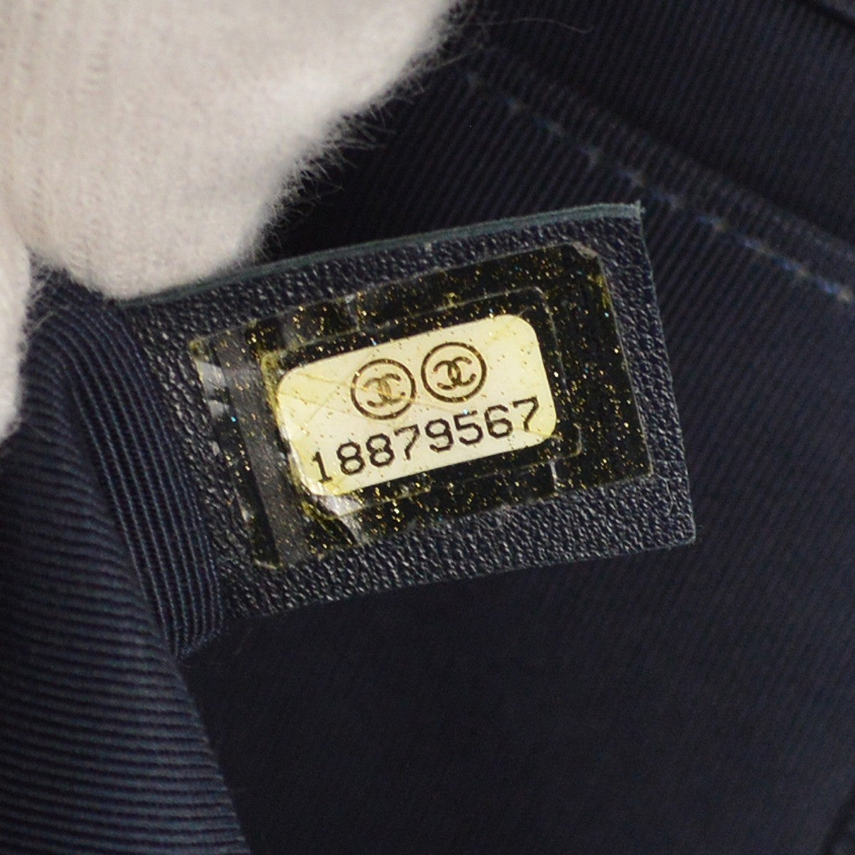 Chanel Boy Flap Bag Cube Embossed Lambskin Navy Leather Shoulder Bag Bag (Authentic Pre-Loved)