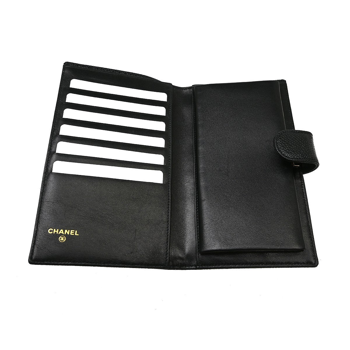 Chanel Timeless Cc French Wallet Caviar Black Calfskin Wallets Accessory (Pre-Loved)