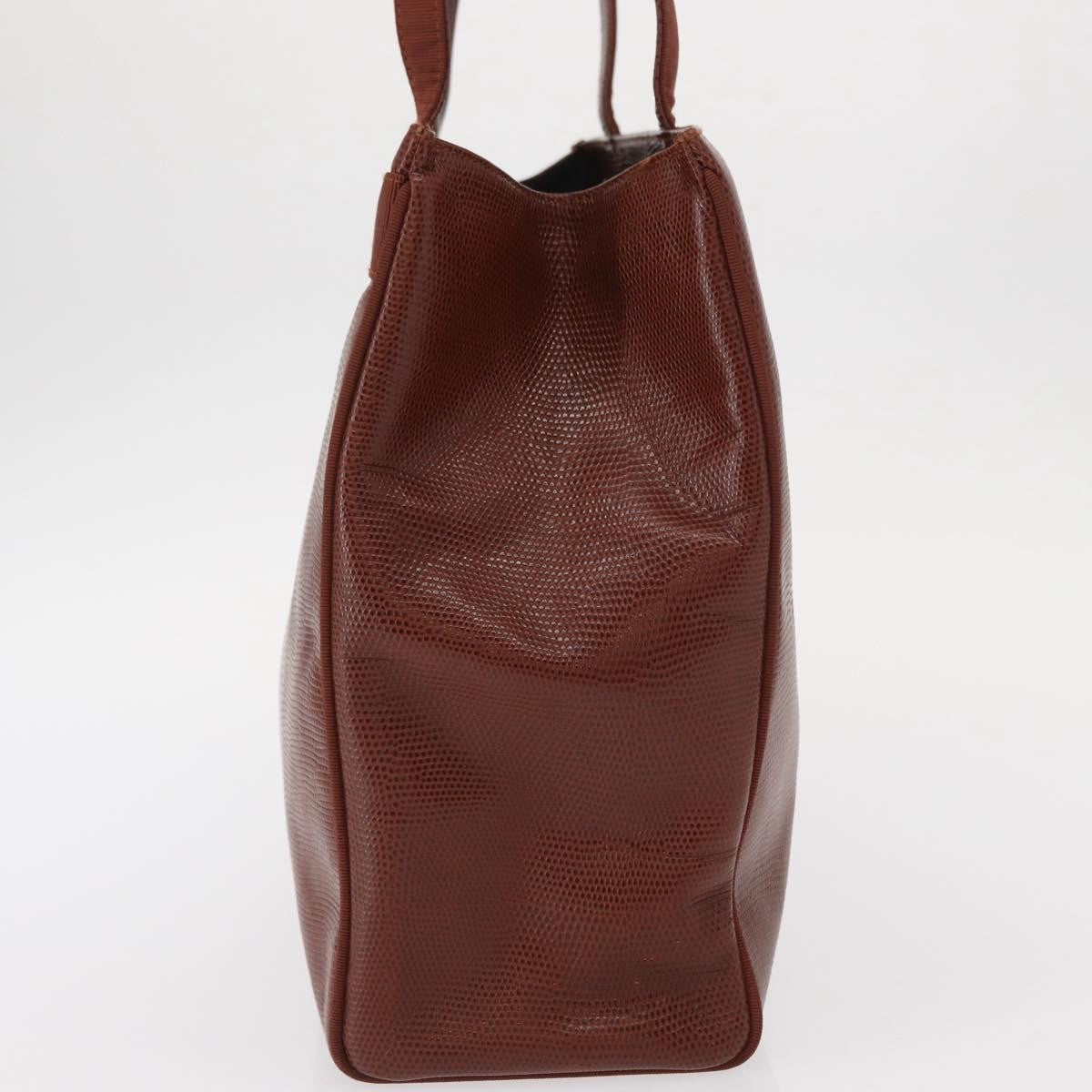 Salvatore Ferragamo Vala Tote Leather Brown Leather Tote Bag Bag (Authentic Pre-Loved)