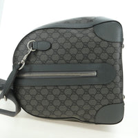 Gucci Web Trim Weekend Duffle Bag Gg Coated Canvas Gray Pvc Handbag (Authentic Pre-Loved)