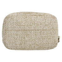 Chanel Deauville Curvy Cosmetic Pouch Tweed Gold Tweed Clutche & Pouche Bag (Authentic Pre-Loved)