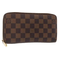 Louis Vuitton Zippy Wallet Nm Damier Brown Canvas Wallets Accessory (Authentic Pre-Loved)