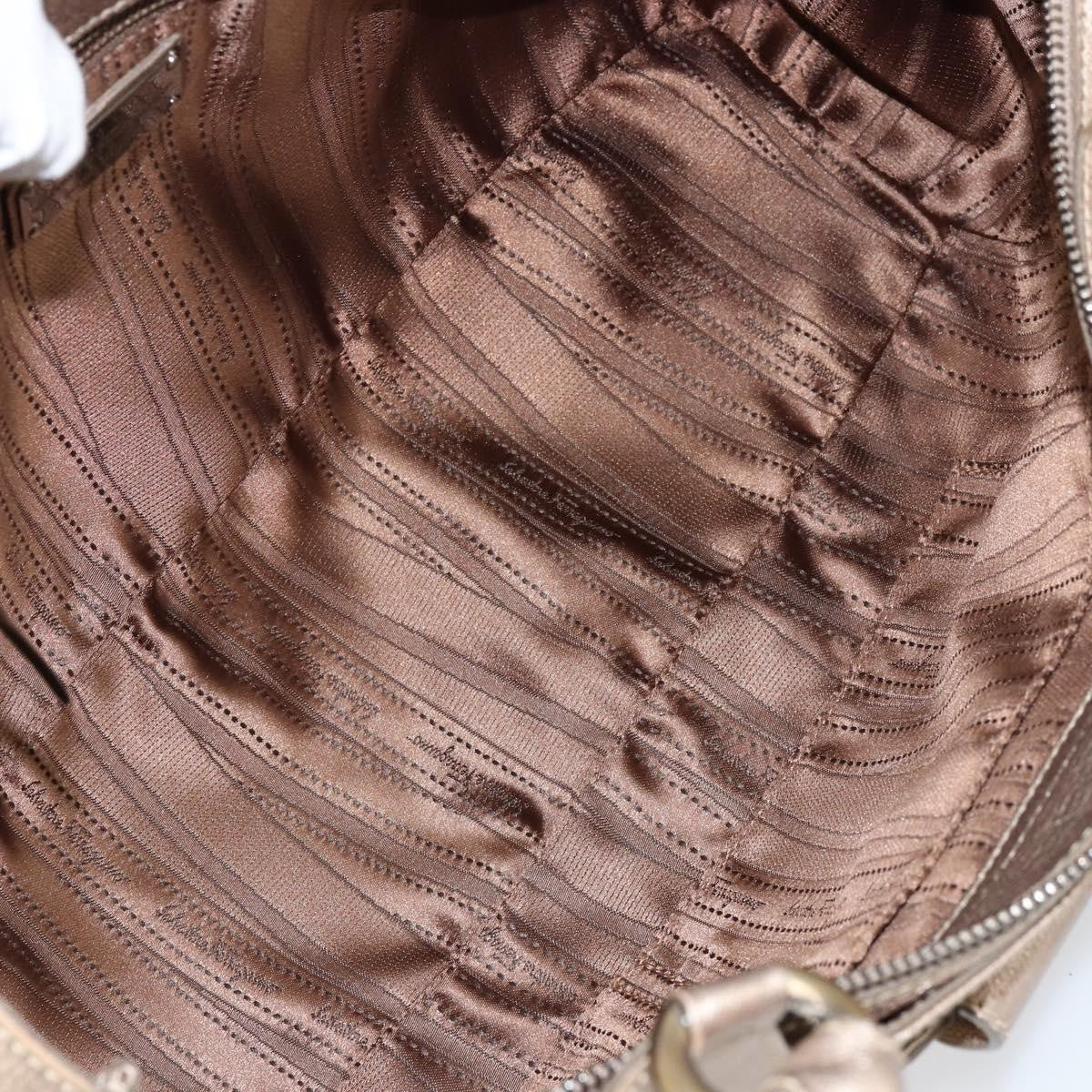 Salvatore Ferragamo Gancini Tote Leather Gold Leather Tote Bag Bag (Pre-Loved)