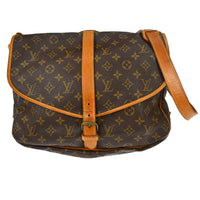 Louis Vuitton Saumur Handbag Monogram Canvas Brown Canvas Shoulder Bag Bag (Authentic Pre-Loved)