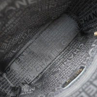 Chanel Chanel Chocolate Bar Cc Tote Quilted Leather Black Leather Tote Bag Bag (Authentic Pre-Loved)